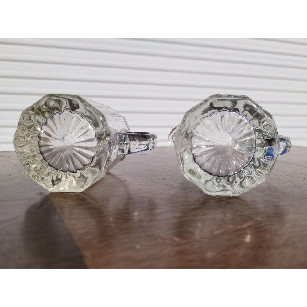 Vintage Clear Pressed Glass Mini Creamer Pitchers - Set of 2 Individual Restaura - Picture 2 of 5